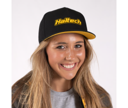 Haltech Snapback Cap Black with Yellow Logo Size: One size fits all
